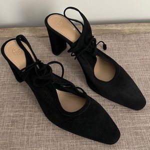 The Row Suede Slingback Pumps